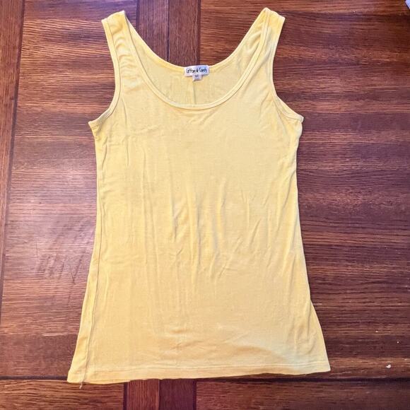 Cotton Candy Bright Yellow Tank Top Size Medium - Picture 6 of 9